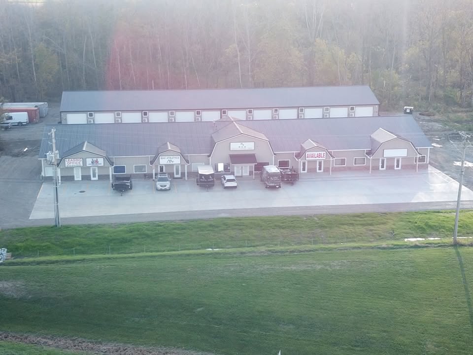 Row of storage bays behind the main Buckeye Flex Space building
